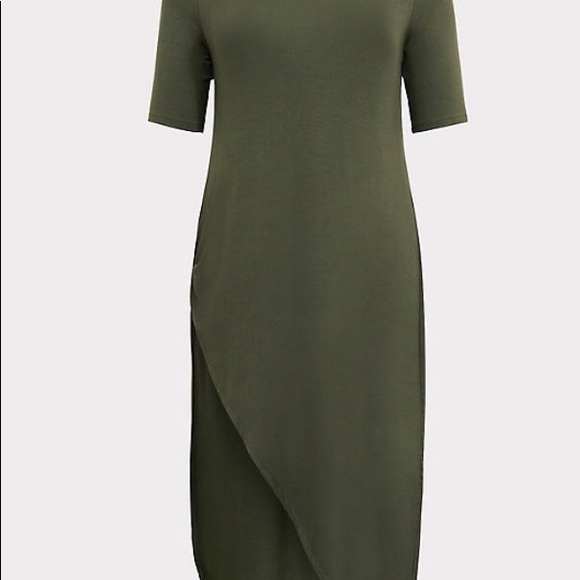 Torrid olive knotted asymmetrical tunic - Picture 4 of 5